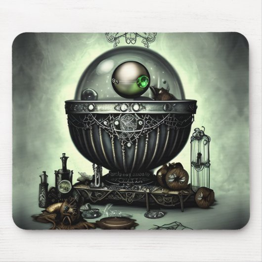 Steampunk-Verzierte Kauldron- und Magiegegenstände Mousepad (Vorne)