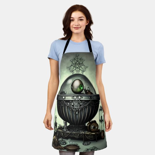 Steampunk-Verzierte Kauldron- und Magiegegenstände Schürze (Getragen)