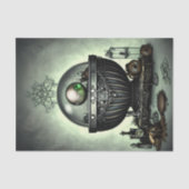 Steampunk-Verzierte Kauldron- und Magiegegenstände Seidenpapier (Vorderseite)