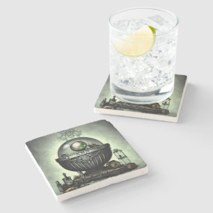 Steampunk-Verzierte Kauldron- und Magiegegenstände Steinuntersetzer