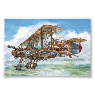 Steampunk-Vickers-Doppeldecker-Flugmaschine Fotodruck