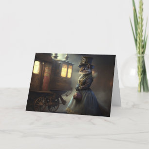 Steampunk-Victorian-Chipmunk Dankeskarte