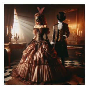Steampunk-Victorian-Fantasy-Art-Masquerade Fotodruck