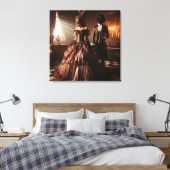 Steampunk Victorian Fantasy Art Masquerade Leinwanddruck (Insitu (Schlafzimmer))