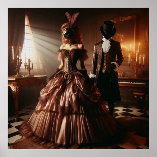Steampunk Victorian Fantasy Art Masquerade Poster (Vorne)