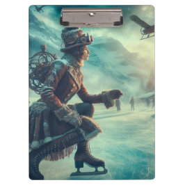 Steampunk Victorian Fantasy Winter Messenger Klemmbrett
