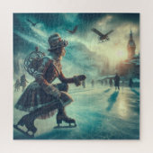 Steampunk Victorian Fantasy Winter Messenger Puzzle (Vertikal)
