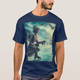 Steampunk Victorian Fantasy Winter Messenger T-Shirt