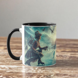 Steampunk Victorian Fantasy Winter Messenger Tasse