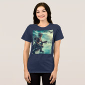 Steampunk Victorian Fantasy Winter Messenger Tri-Blend Shirt (Vorderseite voll)