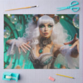 Steampunk Victorian Futuristic Green Dancer Seidenpapier (Basteln)