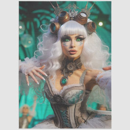 Steampunk Victorian Futuristic Green Dancer Seidenpapier