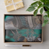 Steampunk Victorian Futuristic Green Dancer Seidenpapier (Geschenk)