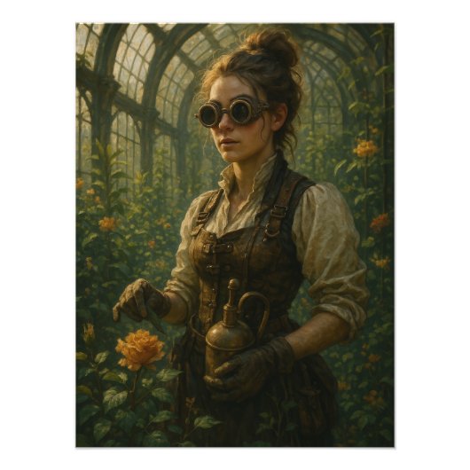 Steampunk Victorian Gardener Art Fotodruck (Vorne)