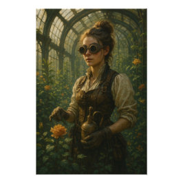 Steampunk Victorian Gardener Art Fotodruck