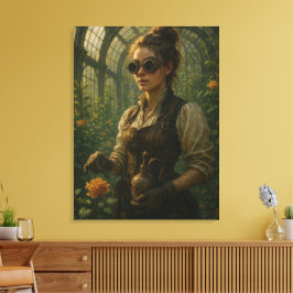 Steampunk Victorian Gardener Art Leinwanddruck