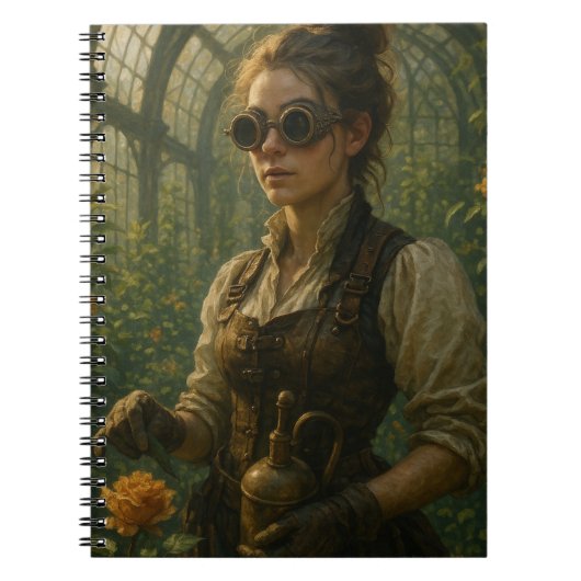 Steampunk Victorian Gardener Art Notizblock (Vorderseite)