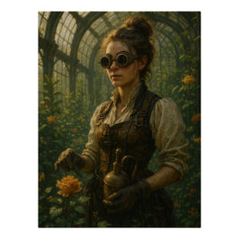 Steampunk Victorian Gardener Art Poster
