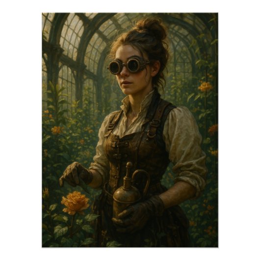 Steampunk Victorian Gardener Art Poster (Vorderseite)