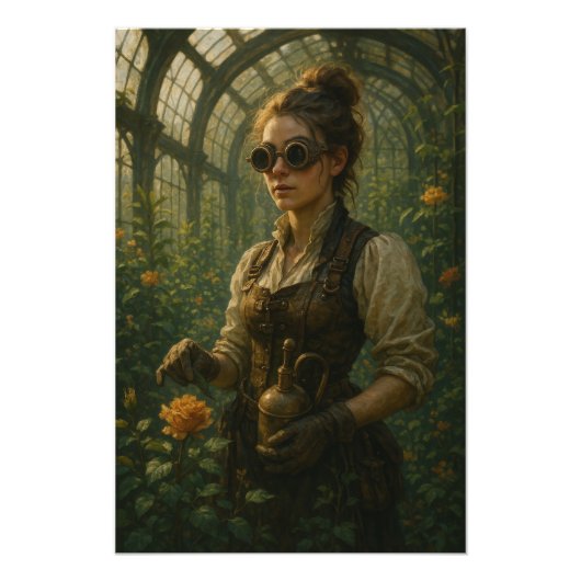 Steampunk-Victorian-Gärtner-Kunst Fotodruck (Vorne)