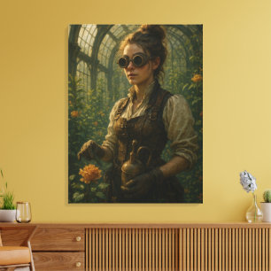 Steampunk-Victorian-Gärtner-Kunst Leinwanddruck
