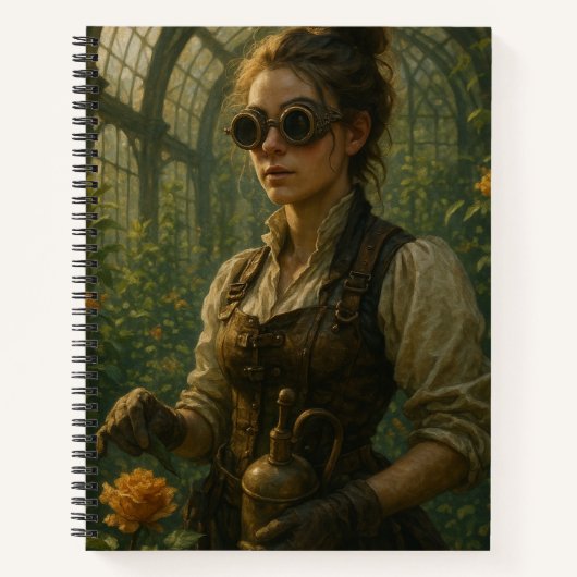 Steampunk-Victorian-Gärtner-Kunst Notizblock (Vorderseite)