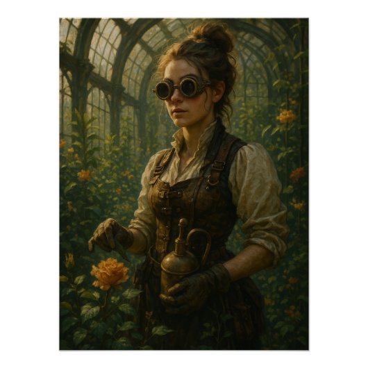 Steampunk-Victorian-Gärtner-Kunst Poster (Vorderseite)