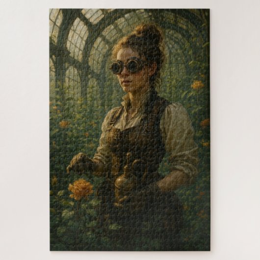 Steampunk-Victorian-Gärtner-Kunst Puzzle (Vertikal)