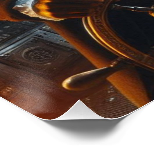 Steampunk Victorian Space Air Captain Poster (Ecke)