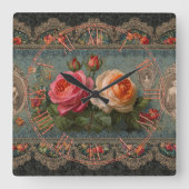 Steampunk Victorian Wall Clock Quadratische Wanduhr (Vorderseite)