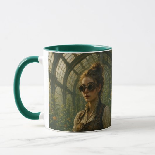 Steampunk Victorian Whimsical Gardener Art Tasse (Links)