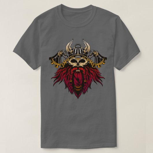 Steampunk Viking skull T-Shirt (Design vorne)