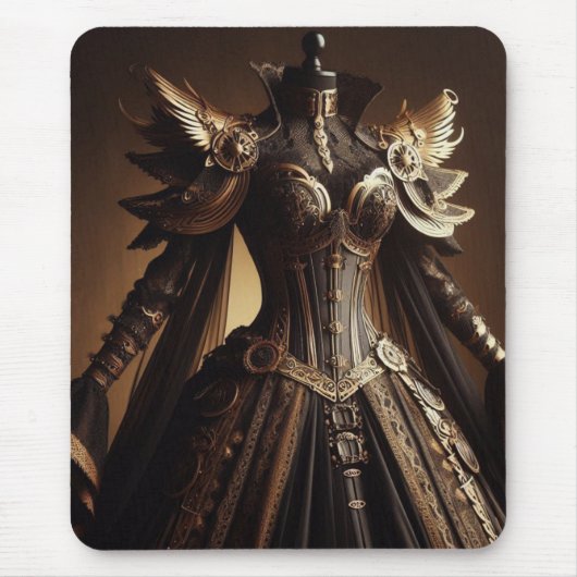 Steampunk Viktorianisch Black and Gold Empress Gow Mousepad (Vorne)