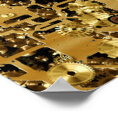 Steampunk Viktorianisch Brass Cogs & Gears Art Pos Poster (Ecke)