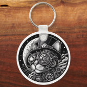 Steampunk Viktorianisch Cat Schlüsselanhänger (Vorderseite)