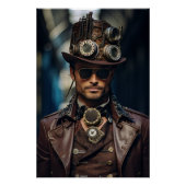 Steampunk Viktorianisch Cosplay Top Hat Gears Poster (Vorderseite)