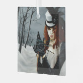 Steampunk Viktorianisch Dragonfly Ornament Aus Glas (Vorderseite links)