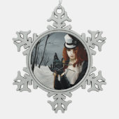 Steampunk Viktorianisch Dragonfly Schneeflocken Zinn-Ornament (Vorderseite)