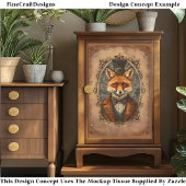 Steampunk Viktorianisch Elegant Fox A4L Decoupage Seidenpapier