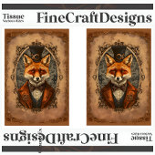 Steampunk Viktorianisch Elegant Fox A4LR Decoupage Seidenpapier