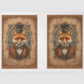 Steampunk Viktorianisch Elegant Fox A4LR Decoupage Seidenpapier (Vorderseite)