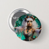 Steampunk Viktorianisch Futuristic Green Dancer Button (Vorne & Hinten)