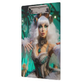 Steampunk Viktorianisch Futuristic Green Dancer Klemmbrett (Links)