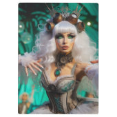 Steampunk Viktorianisch Futuristic Green Dancer Klemmbrett (Rückseite)