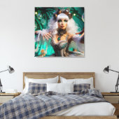 Steampunk Viktorianisch Futuristic Green Dancer Leinwanddruck (Insitu (Schlafzimmer))