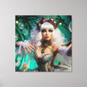 Steampunk Viktorianisch Futuristic Green Dancer Leinwanddruck (Vorderseite)