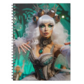 Steampunk Viktorianisch Futuristic Green Dancer Notizblock (Vorderseite)