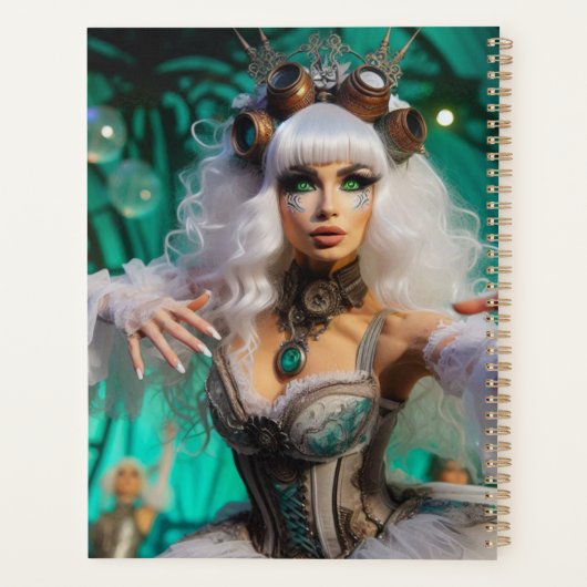 Steampunk Viktorianisch Futuristic Green Dancer Planer (Rückseite)