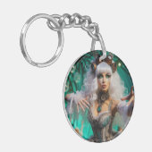 Steampunk Viktorianisch Futuristic Green Dancer Schlüsselanhänger (Vorderseite links)