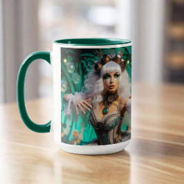 Steampunk Viktorianisch Futuristic Green Dancer Tasse